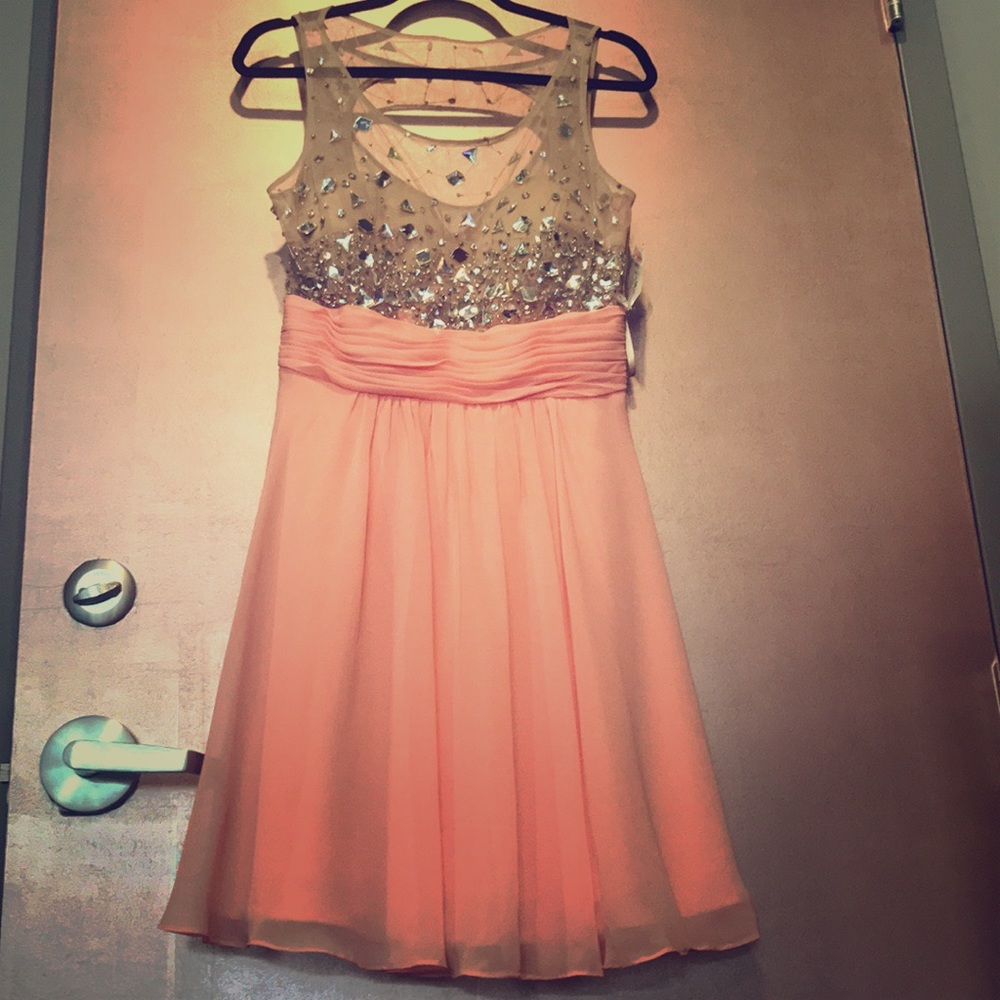 Flirty pink chiffon dress